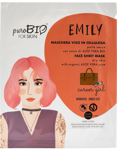 EMILY Maschera Viso Pelle Secca Career Girl|Purobio|Wingsbeat