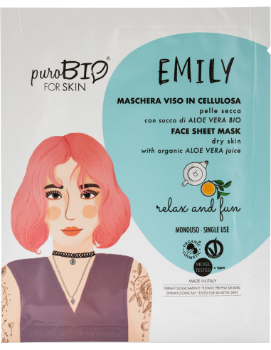 EMILY Maschera Viso Pelle Secca Relax And Fun|Purobio|Wingsbeat