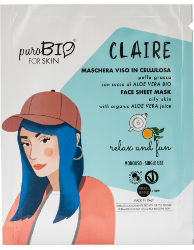 CLAIRE Maschera Viso Pelle Grassa Relax and Fun|Purobio|Wingsbeat