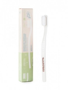 Spazzolino Fibra Vegetale Setole Morbide - Bianco Verde|La Saponaria|Wingsbeat