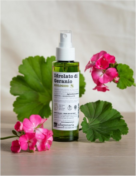 Idrolato di Geranio Bio Con Spruzzino | La Saponaria | Wingsbeat
