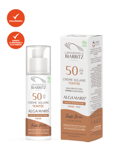 Crema Solare Colorata Dorée Viso SPF 50 |Laboratoires De Biarritz|Wingsbeat