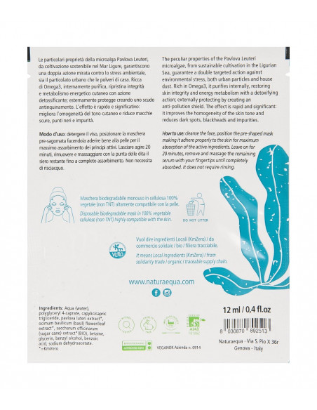 Maschera Viso Bio In Cellulosa Alga Marina-Antinquinamento | NaturaEqua | Wingsbeat Maschera Viso Bio In Cellulosa Alga Marina-Antinquinamento | NaturaEqua | Wingsbeat