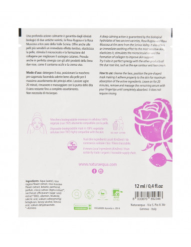Maschera Viso Bio In Cellulosa Due Rose-Lenitiva | NaturaEqua | Wingsbeat