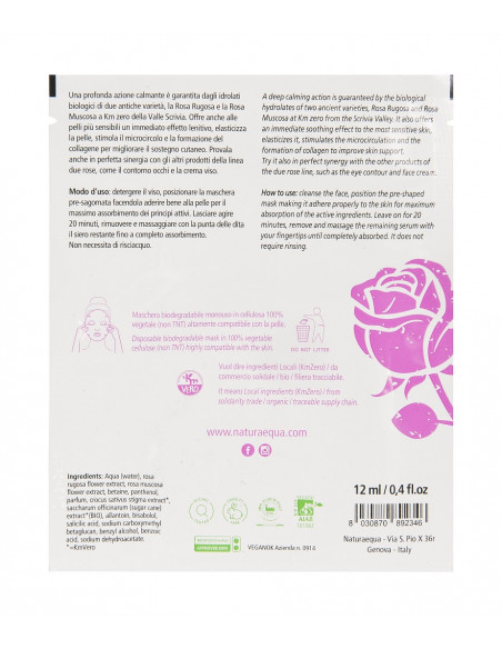 Maschera Viso Bio In Cellulosa Due Rose-Lenitiva | NaturaEqua | Wingsbeat
