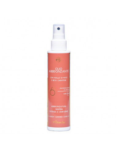 Olio Abbronzante con Mallo di Noce e Beta Carotene SPF6 | Bisoubio | Wingsbeat