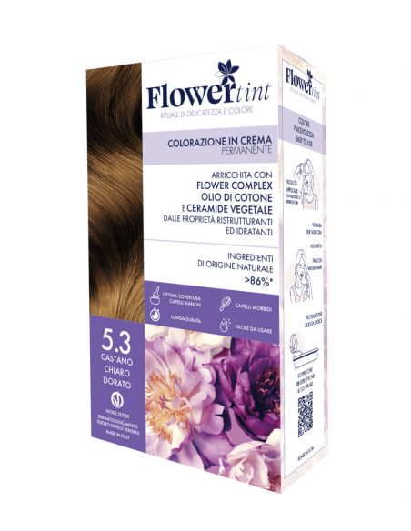 Tinta Capelli 5.3 Castano Chiaro Dorato | FlowerTint | Wingsbeat Tinta Capelli 5.3 Castano Chiaro Dorato | FlowerTint | Wingsbeat