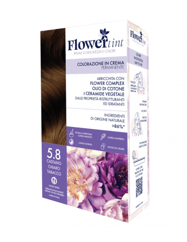 Tinta Capelli 5.8 Castano Chiaro Tabacco | FlowerTint | Wingbseat