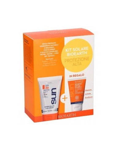 Kit Solare Crema Solare Corpo Protezione Alta SPF30 150ML + Doccia Shampoo Solare 50ml - Bioearth - Wingsbeat Kit Solare Crema Solare Corpo Protezione Alta SPF30 150ML + Doccia Shampoo Solare 50ml - Bioearth - Wingsbeat