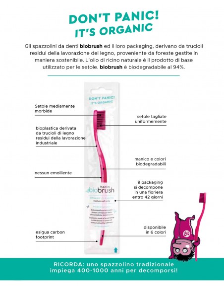 Spazzolino da denti biodegradabile - Verde - Biobrush - Wingsbeat