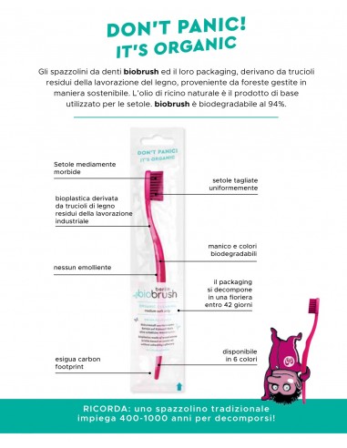 Spazzolino da denti biodegradabile - Arancione - Biobrush - Wingsbeat Spazzolino da denti biodegradabile - Arancione - Biobrush - Wingsbeat