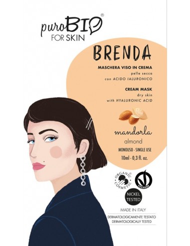 Brenda Maschera viso in crema Pelle Secca - Mandorla - Wingsbeat