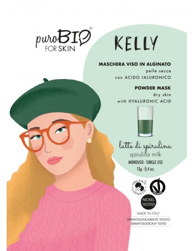 Kelly maschera viso peel off pelli secche - latte di spirulina - Wingsbeat