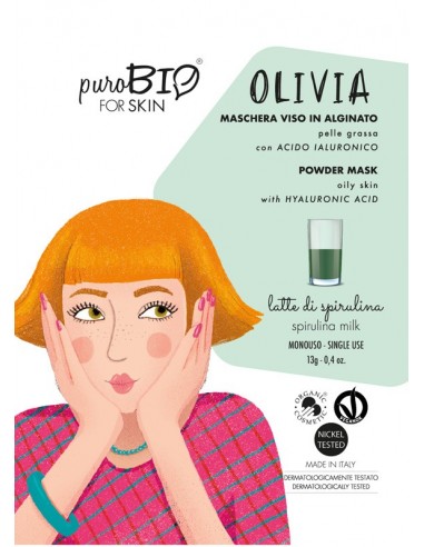 Olivia maschera viso in crema pelli grasse - latte di spirulina