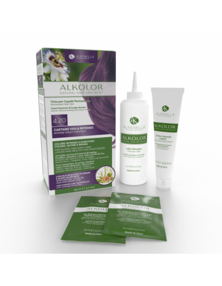 Tinta per Capelli Permanente 4.20 Castano Viola Intenso|Alkemilla|Wingsbeat Tinta per Capelli Permanente 4.20 Castano Viola Intenso|Alkemilla|Wingsbeat